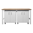 Manhattan Comfort Fortress 3-Piece Wood Garage Cabinet Set 1.0 in White