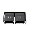 Manhattan Comfort Fortress 3-Piece Wood Garage Cabinet Set 4.0 in Charcoal