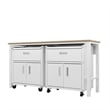 Manhattan Comfort Fortress 3-Piece Wood Garage Cabinet Set 4.0 in White