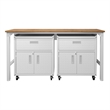 Manhattan Comfort Fortress 3-Piece Wood Garage Cabinet Set 4.0 in White