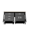 Manhattan Comfort Fortress 3-Piece Wood Garage Cabinet Set 5.0 in Charcoal