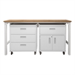 Manhattan Comfort Fortress 3-Piece Wood Garage Cabinet Set 5.0 in White