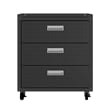 Manhattan Comfort Fortress 3-Piece Wood Garage Cabinet Set 6.0 in Charcoal