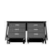 Manhattan Comfort Fortress 3-Piece Wood Garage Cabinet Set 6.0 in Charcoal