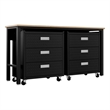 Manhattan Comfort Fortress 3-Piece Wood Garage Cabinet Set 6.0 in Charcoal