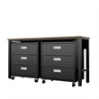 Manhattan Comfort Fortress 3-Piece Wood Garage Cabinet Set 6.0 in Charcoal