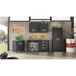 Manhattan Comfort Fortress 3-Piece Wood Garage Cabinet Set 6.0 in Charcoal