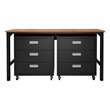 Manhattan Comfort Fortress 3-Piece Wood Garage Cabinet Set 6.0 in Charcoal