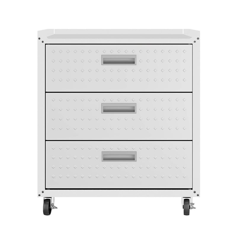 Manhattan Comfort Fortress 3-Piece Wood Garage Cabinet Set 6.0 in White