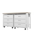 Manhattan Comfort Fortress 3-Piece Wood Garage Cabinet Set 6.0 in White