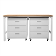 Manhattan Comfort Fortress 3-Piece Wood Garage Cabinet Set 6.0 in White