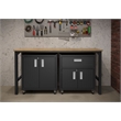 Manhattan Comfort Fortress 3-Piece Wood Garage Cabinet Set 2.0 in Charcoal