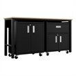 Manhattan Comfort Fortress 3-Piece Wood Garage Cabinet Set 2.0 in Charcoal