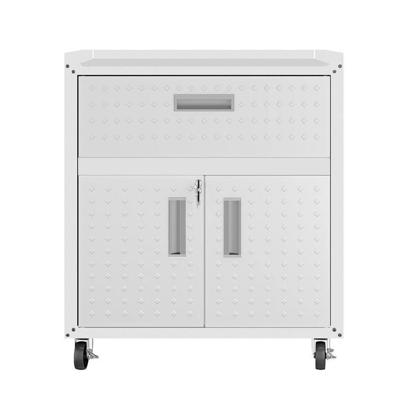 Manhattan Comfort Fortress 3-Piece Wood Garage Cabinet Set 2.0 in White