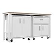 Manhattan Comfort Fortress 3-Piece Wood Garage Cabinet Set 2.0 in White