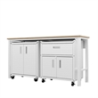 Manhattan Comfort Fortress 3-Piece Wood Garage Cabinet Set 2.0 in White