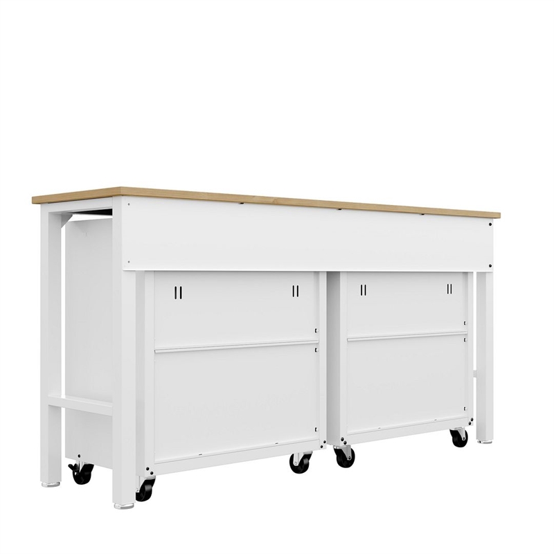 Manhattan Comfort Fortress 3-Piece Wood Garage Cabinet Set 2.0 in White