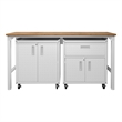 Manhattan Comfort Fortress 3-Piece Wood Garage Cabinet Set 2.0 in White