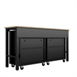 Manhattan Comfort Fortress 3-Piece Wood Garage Cabinet Set 3.0 in Charcoal