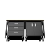 Manhattan Comfort Fortress 3-Piece Wood Garage Cabinet Set 3.0 in Charcoal