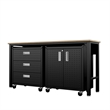 Manhattan Comfort Fortress 3-Piece Wood Garage Cabinet Set 3.0 in Charcoal