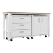 Manhattan Comfort Fortress 3-Piece Wood Garage Cabinet Set 3.0 in White