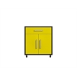 Manhattan Comfort Eiffel 2-Piece Wood Mobile Garage Cabinets in Yellow