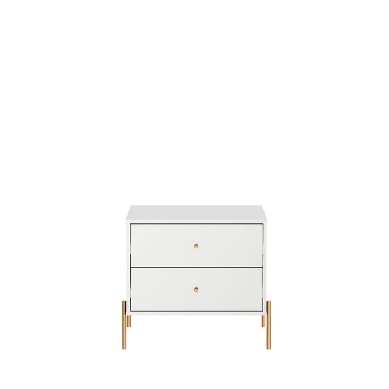 Manhattan Comfort Jasper Engineered Wood Nightstands in White (Set of 2)