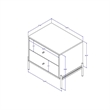 Manhattan Comfort Jasper Engineered Wood Nightstands in Gray (Set of 2)