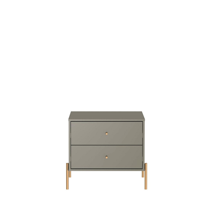 Manhattan Comfort Jasper Engineered Wood Nightstands in Gray (Set of 2)