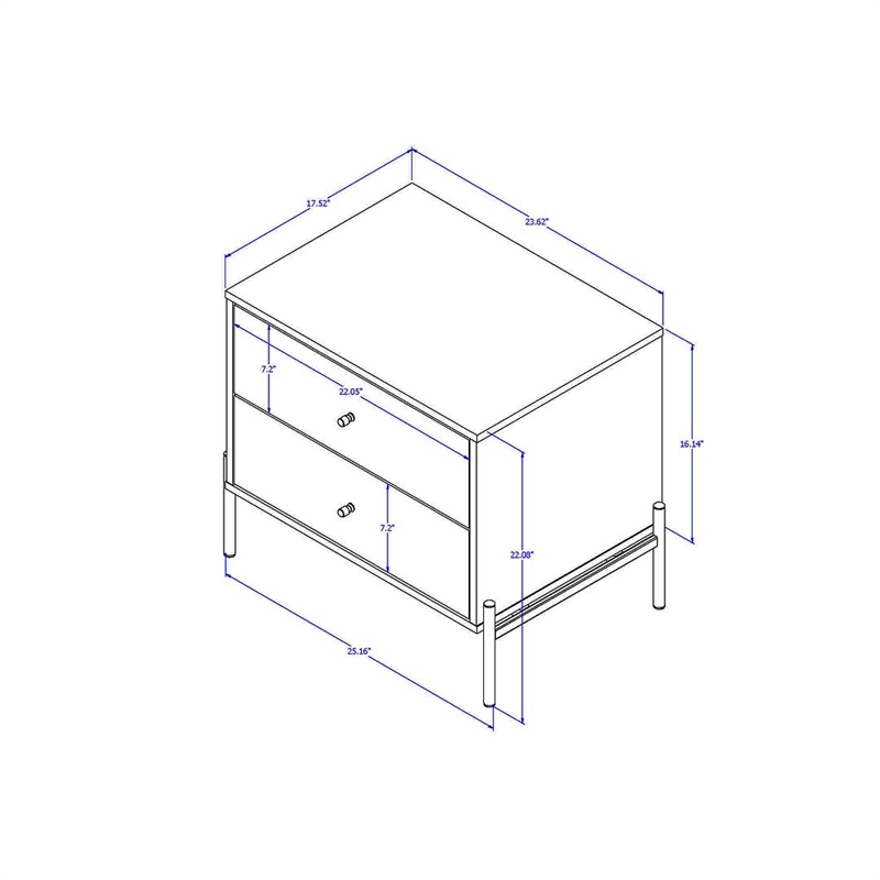 Manhattan Comfort Jasper Engineered Wood Nightstands in Off White (Set of 2)