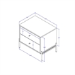 Manhattan Comfort Jasper Engineered Wood Nightstands in Off White (Set of 2)