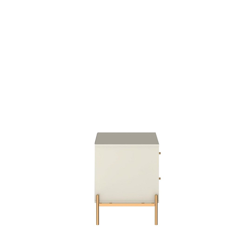 Manhattan Comfort Jasper Engineered Wood Nightstands in Off White (Set of 2)