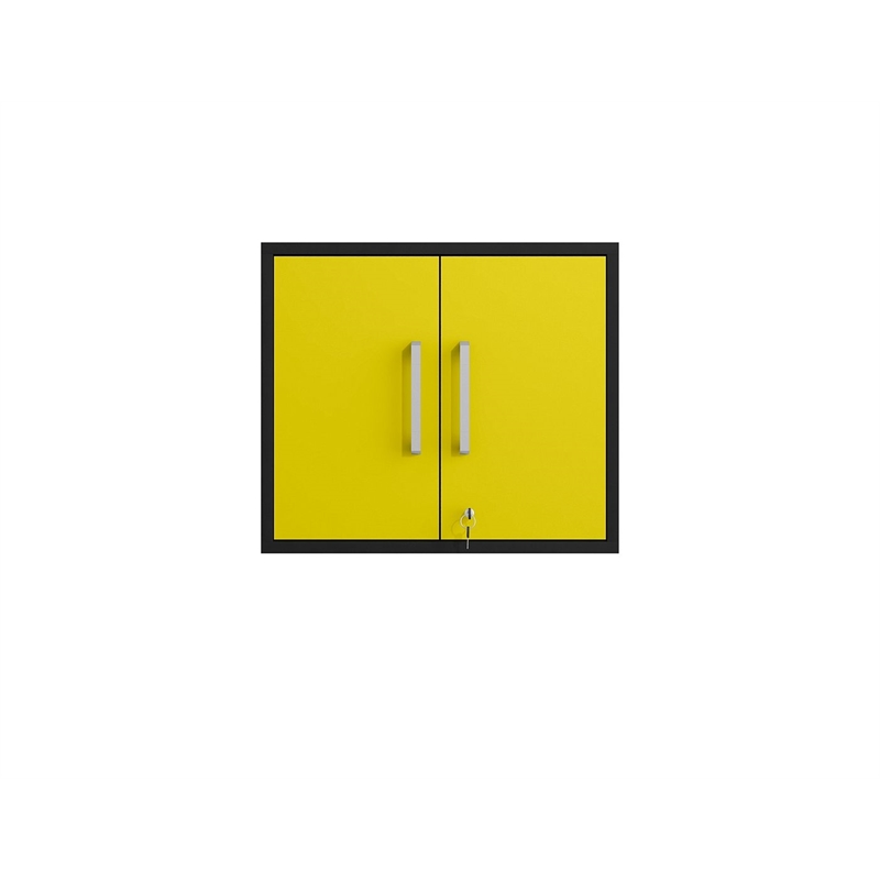 Manhattan Comfort Eiffel 3-Piece Wood Floating Garage Cabinets in Yellow