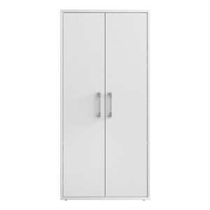 manhattan comfort eiffel garage cabinet 4 adjustable shelves in white gloss