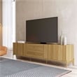 Manhattan Comfort Jasper 72.91 TV Stand with Steel Gold Legs in Oak Pro Touch