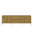 Manhattan Comfort Jasper 72.91 TV Stand with Steel Gold Legs in Oak Pro Touch