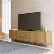 Manhattan Comfort Jasper 86.69 TV Stand with Steel Gold Legs in Oak Pro Touch