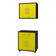 Manhattan Comfort Eiffel 2-Piece Engineered Wood Storage Garage Set in Yellow