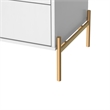 Manhattan Comfort Jasper Engineered Wood Nightstand in White Gloss/Gold