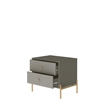 Manhattan Comfort Jasper Engineered Wood Nightstand in Gray Gloss/Gold