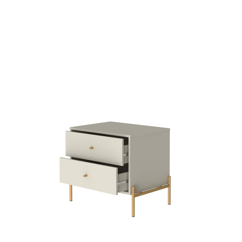 Manhattan Comfort Jasper Engineered Wood Nightstand in Off White