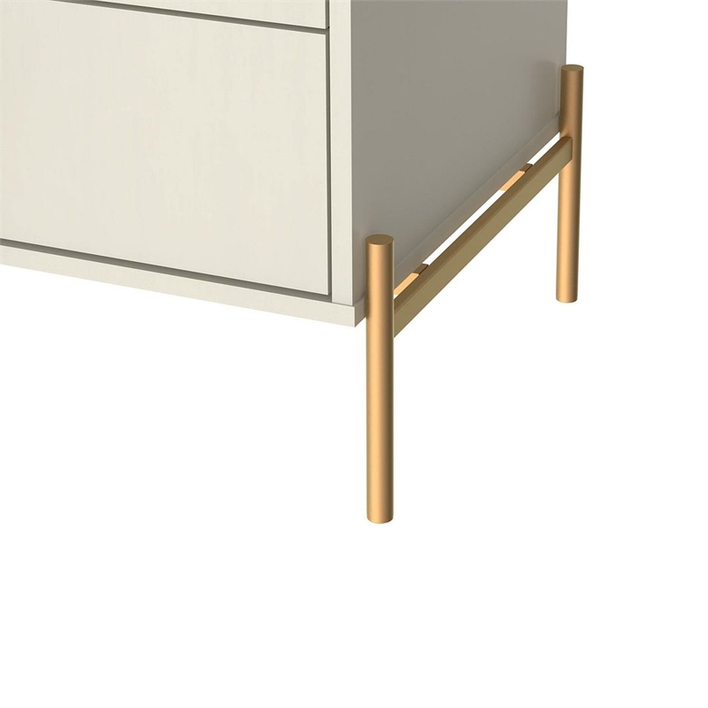 Manhattan Comfort Jasper Engineered Wood Nightstand in Off White