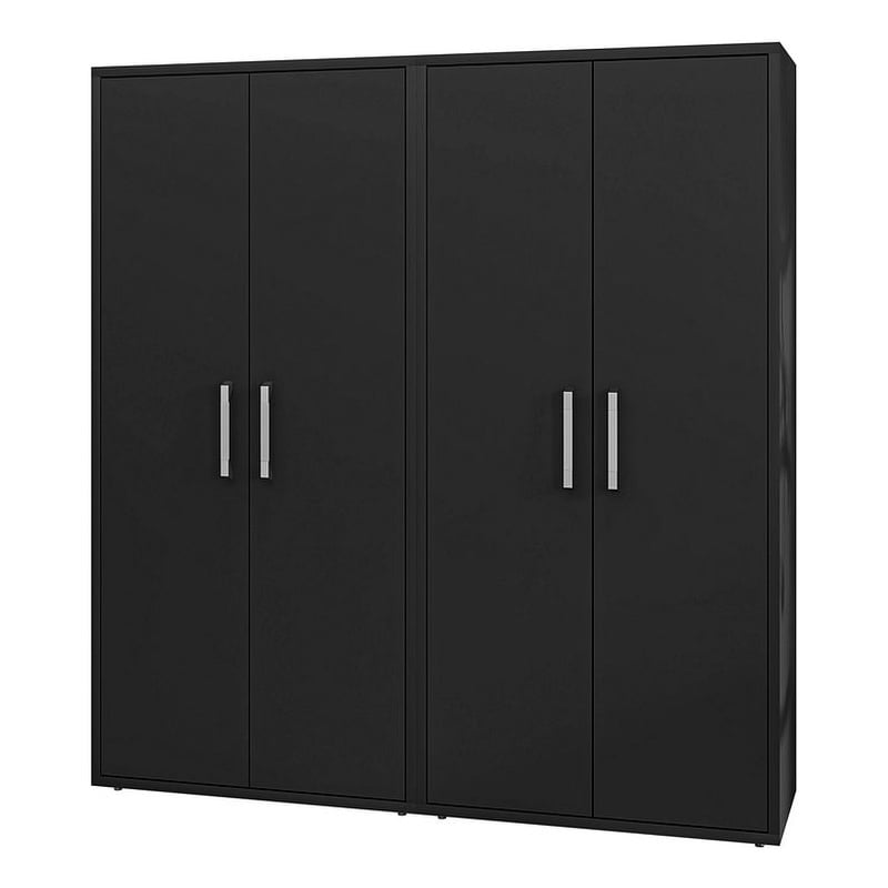 Manhattan Comfort Eiffel 2-Piece Engineered Wood Storage Cabinets in Black