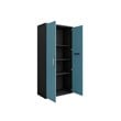 Manhattan Comfort Eiffel 2-Piece Engineered Wood Storage Cabinets in Blue