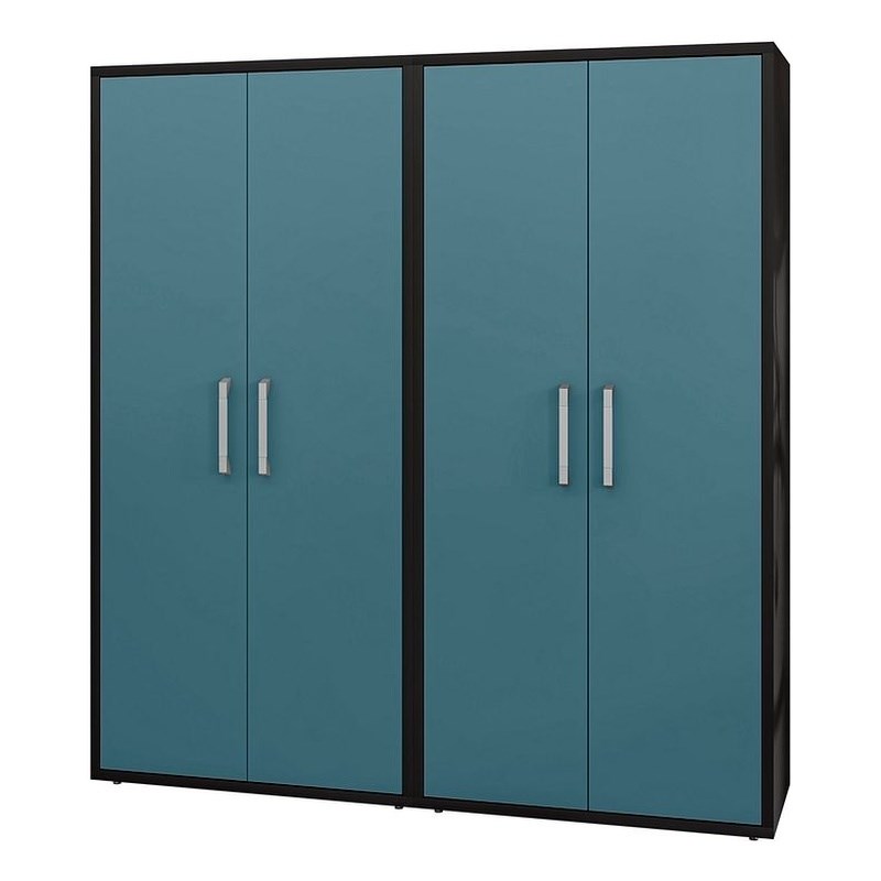 Manhattan Comfort Eiffel 2-Piece Engineered Wood Storage Cabinets in Blue