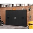 Manhattan Comfort Eiffel 3-Piece Engineered Wood Storage Cabinets in Black