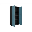 Manhattan Comfort Eiffel 3-Piece Engineered Wood Storage Cabinets in Blue