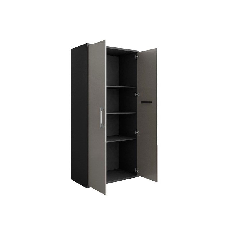 Manhattan Comfort Eiffel 3-Piece Engineered Wood Storage Cabinets in Gray
