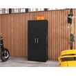 Manhattan Comfort Eiffel 4 Shelves Wood Garage Cabinet in Black Matte